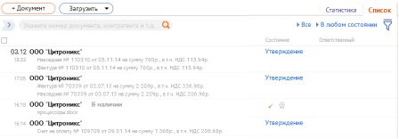 Документы поступления